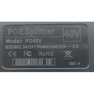 Cat6 kablo ile 48v to 12v çevirici ip poe enjektör splitter